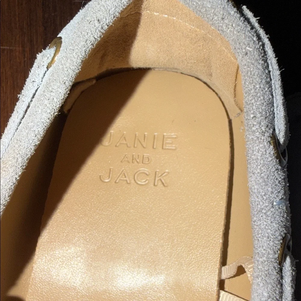 Janie and Jack White Suede Tassel Moccasins size 13 kids